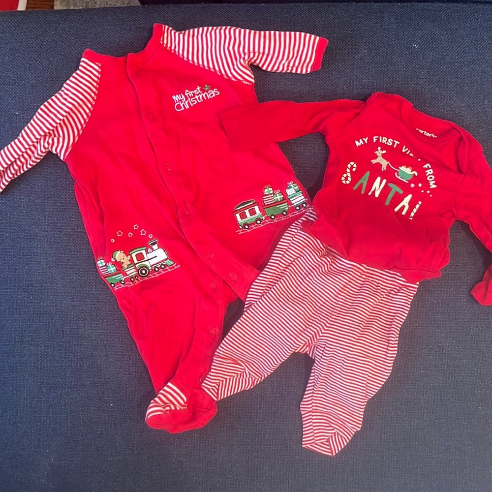 Newborn Christmas outfit and pajamas